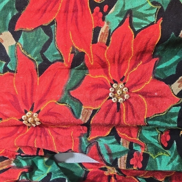 NEW Jane Ashley Top Holiday Poinsetta Medium - Picture 3 of 8